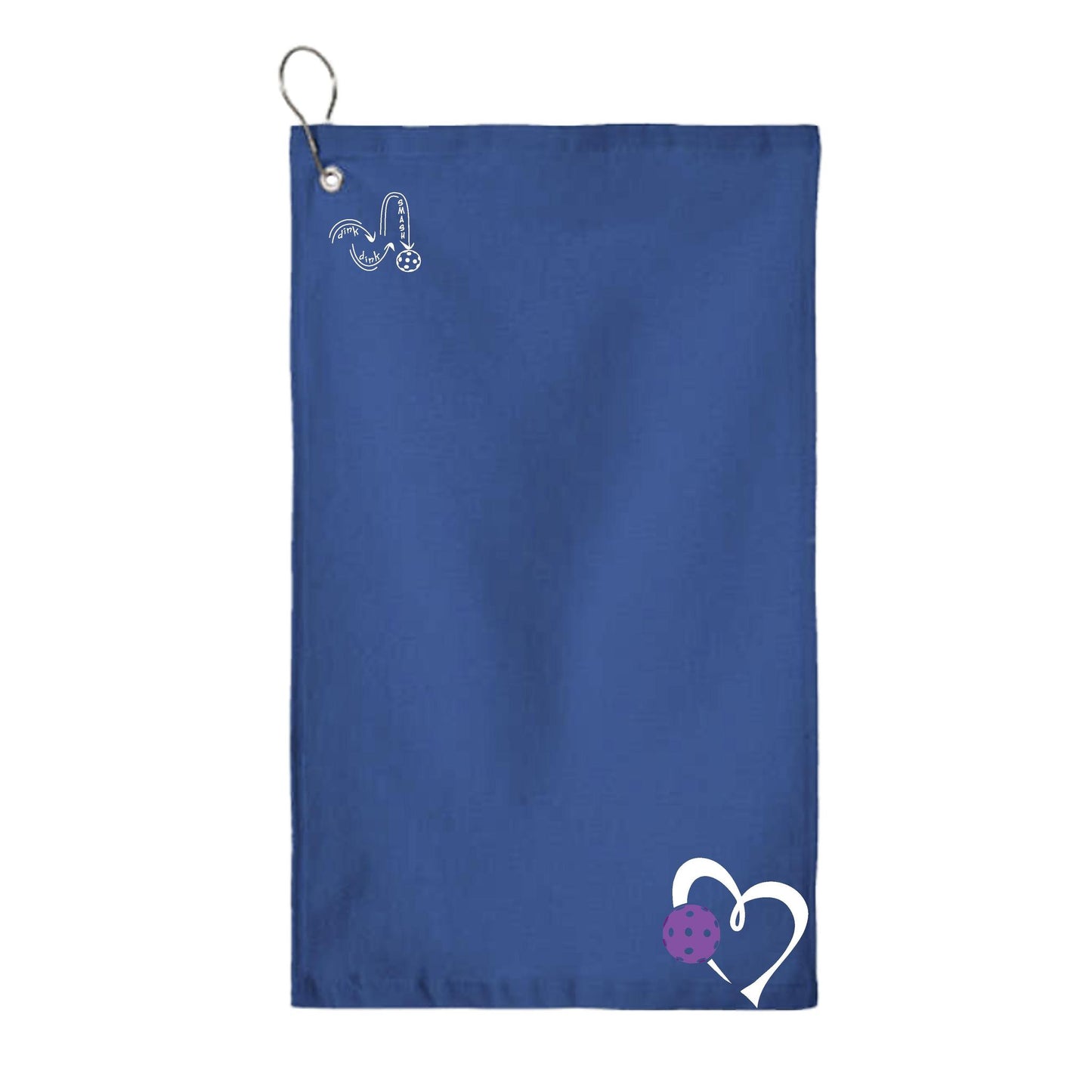Love Pickleball (Purple) | Pickleball Court Towels | Grommeted 100% Cotton Terry Velour