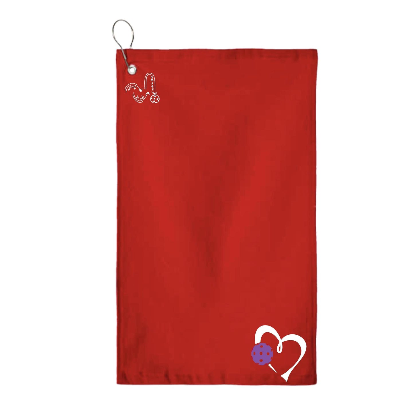 Love Pickleball (Purple) | Pickleball Court Towels | Grommeted 100% Cotton Terry Velour