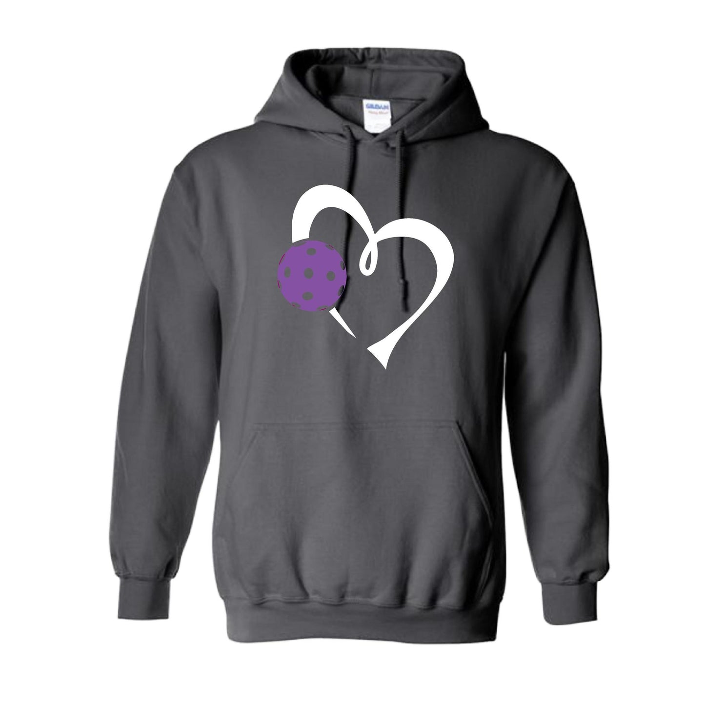 Love Pickleball (Purple) | Unisex Hoodie Pickleball Sweatshirt | 50% Cotton 50% Polyester