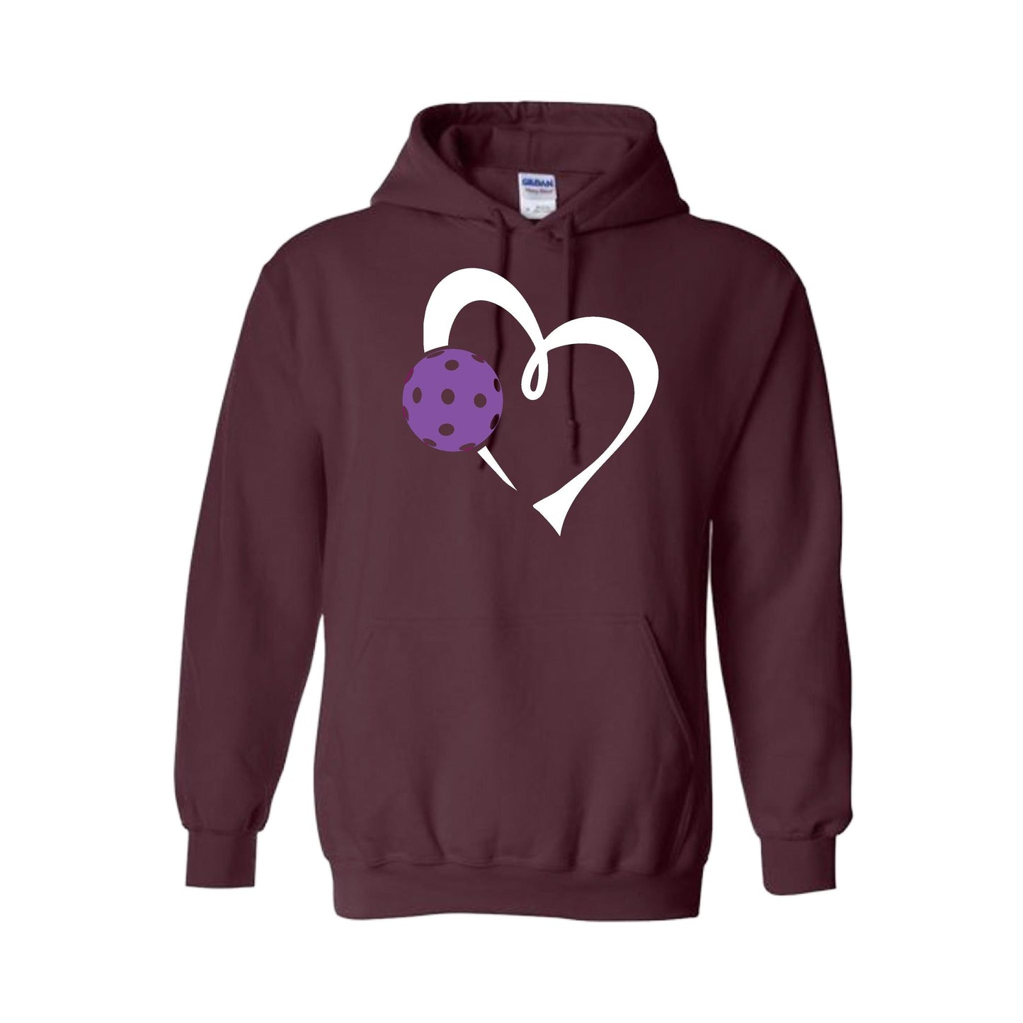 Love Pickleball (Purple) | Unisex Hoodie Pickleball Sweatshirt | 50% Cotton 50% Polyester
