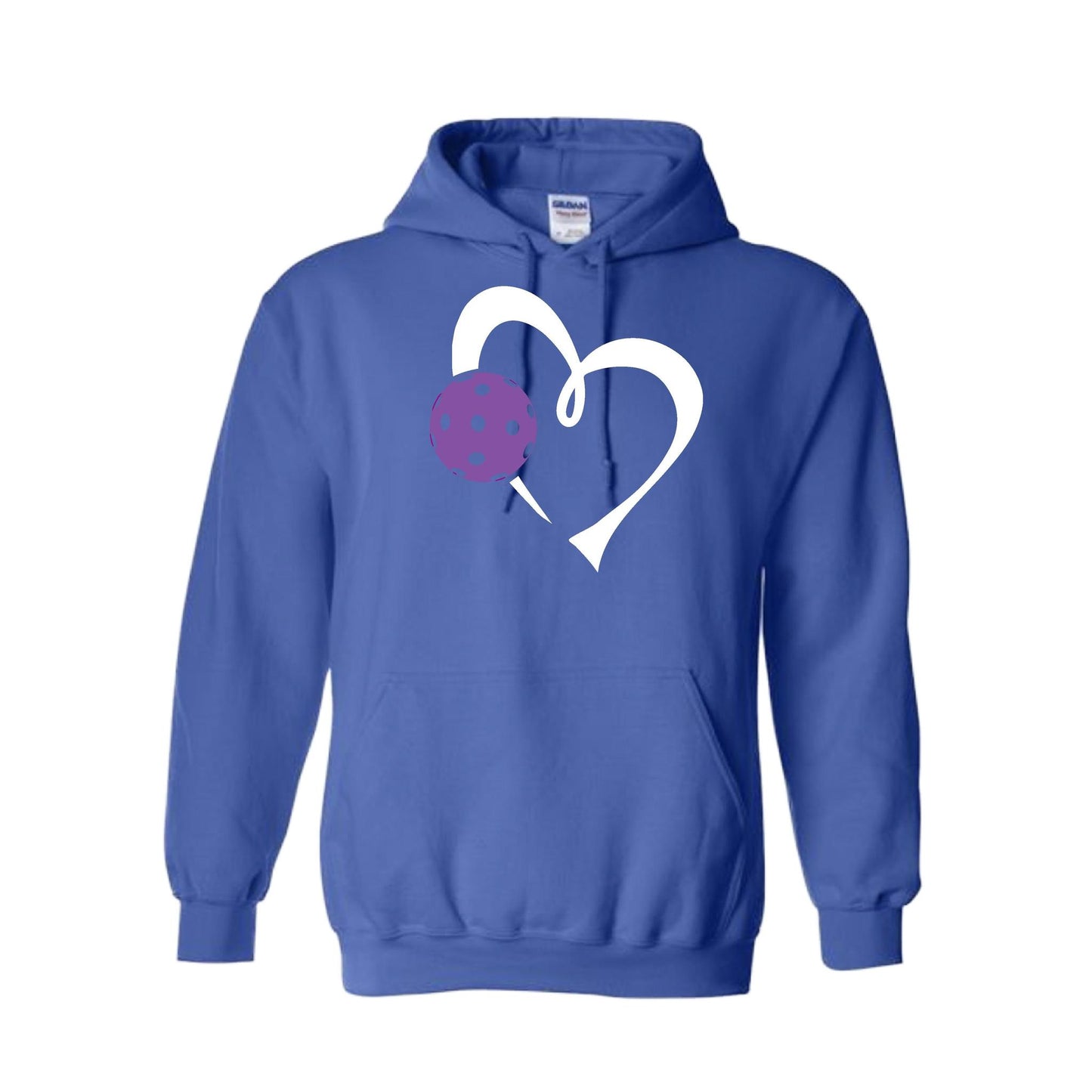 Love Pickleball (Purple) | Unisex Hoodie Pickleball Sweatshirt | 50% Cotton 50% Polyester