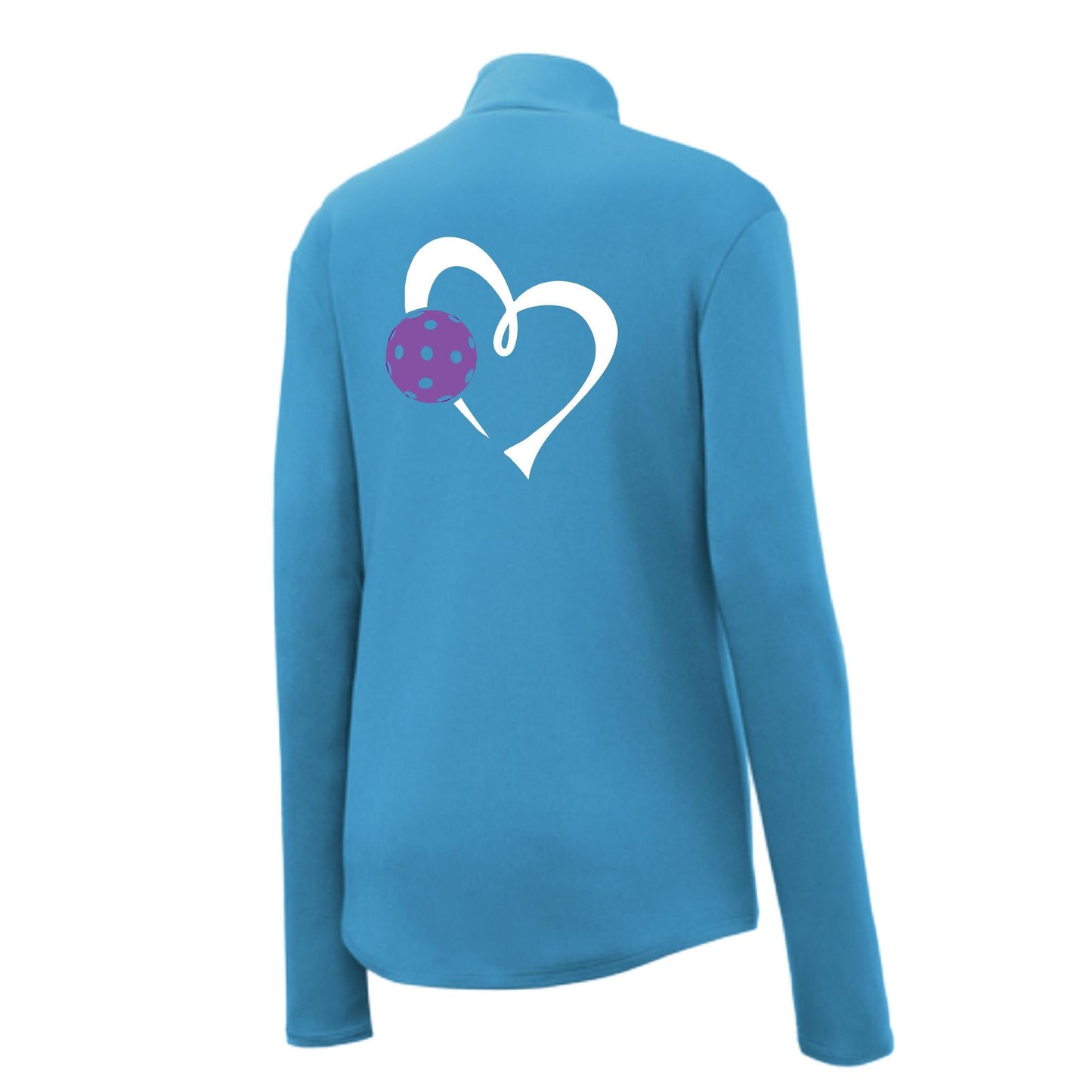 Love Pickleball (Purple) | Women's 1/4 Zip Pullover Athletic Performance Shirt | 100% Polyester