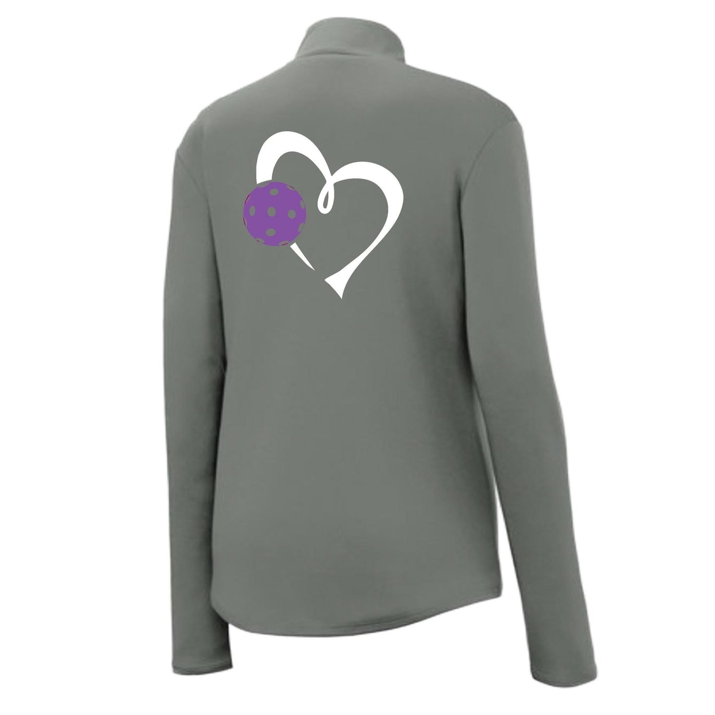 Love Pickleball (Purple) | Women's 1/4 Zip Pullover Athletic Performance Shirt | 100% Polyester