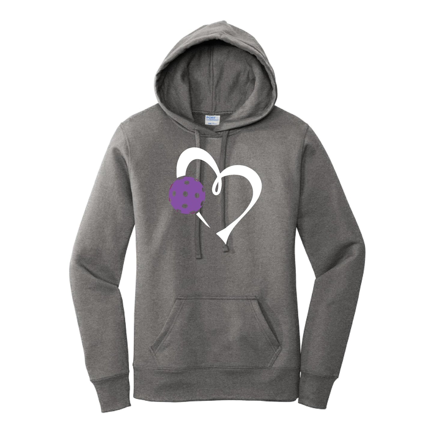 Love Pickleball (Purple) | Women’s Fitted Hoodie Pickleball Sweatshirt | 50% Cotton 50% Poly Fleece