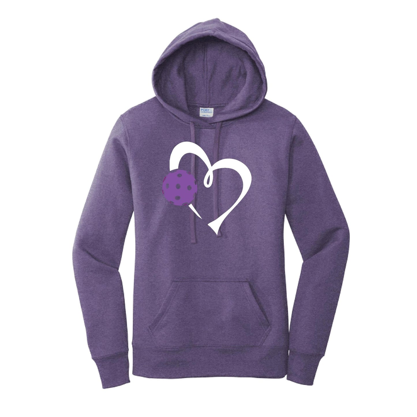 Love Pickleball (Purple) | Women’s Fitted Hoodie Pickleball Sweatshirt | 50% Cotton 50% Poly Fleece