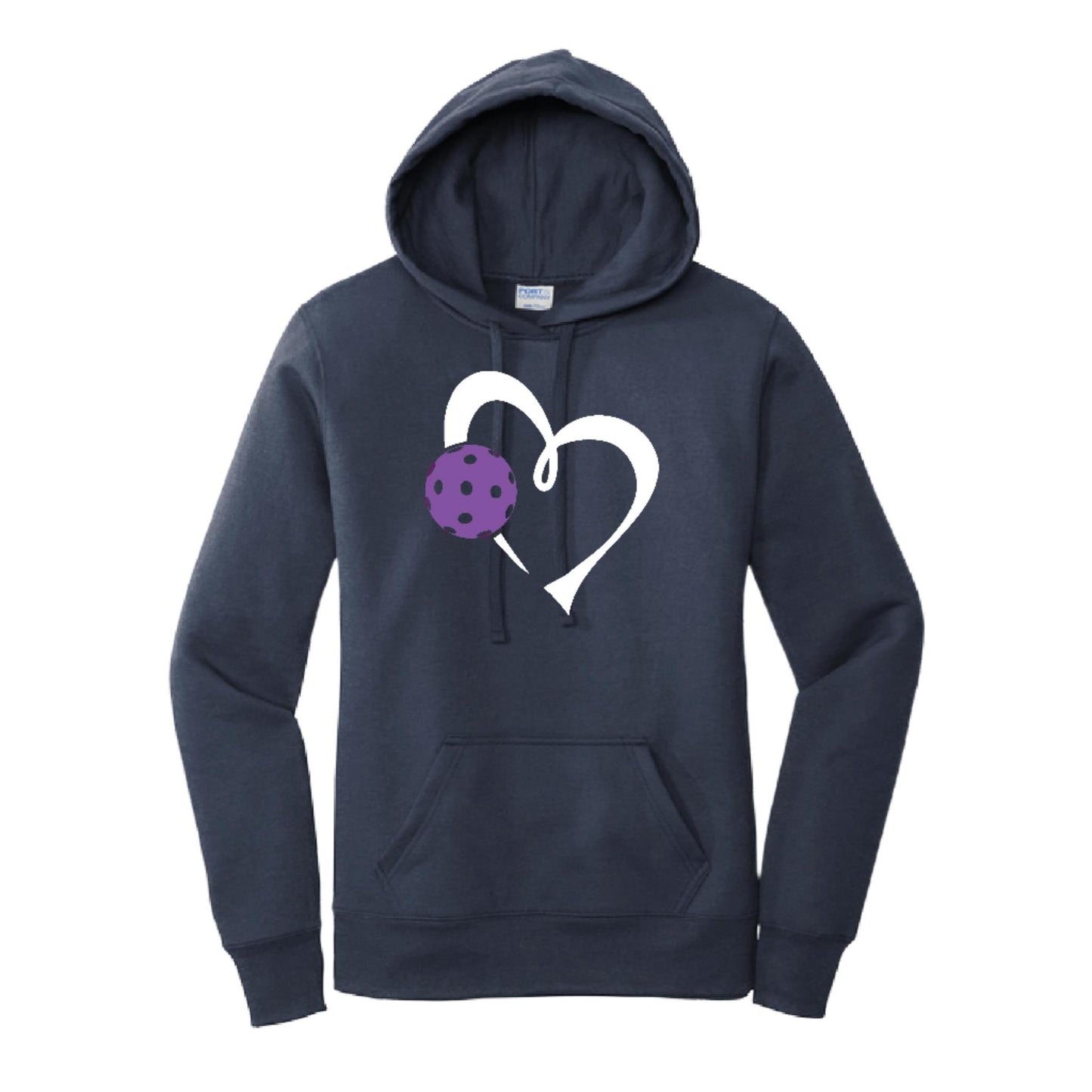 Love Pickleball (Purple) | Women’s Fitted Hoodie Pickleball Sweatshirt | 50% Cotton 50% Poly Fleece