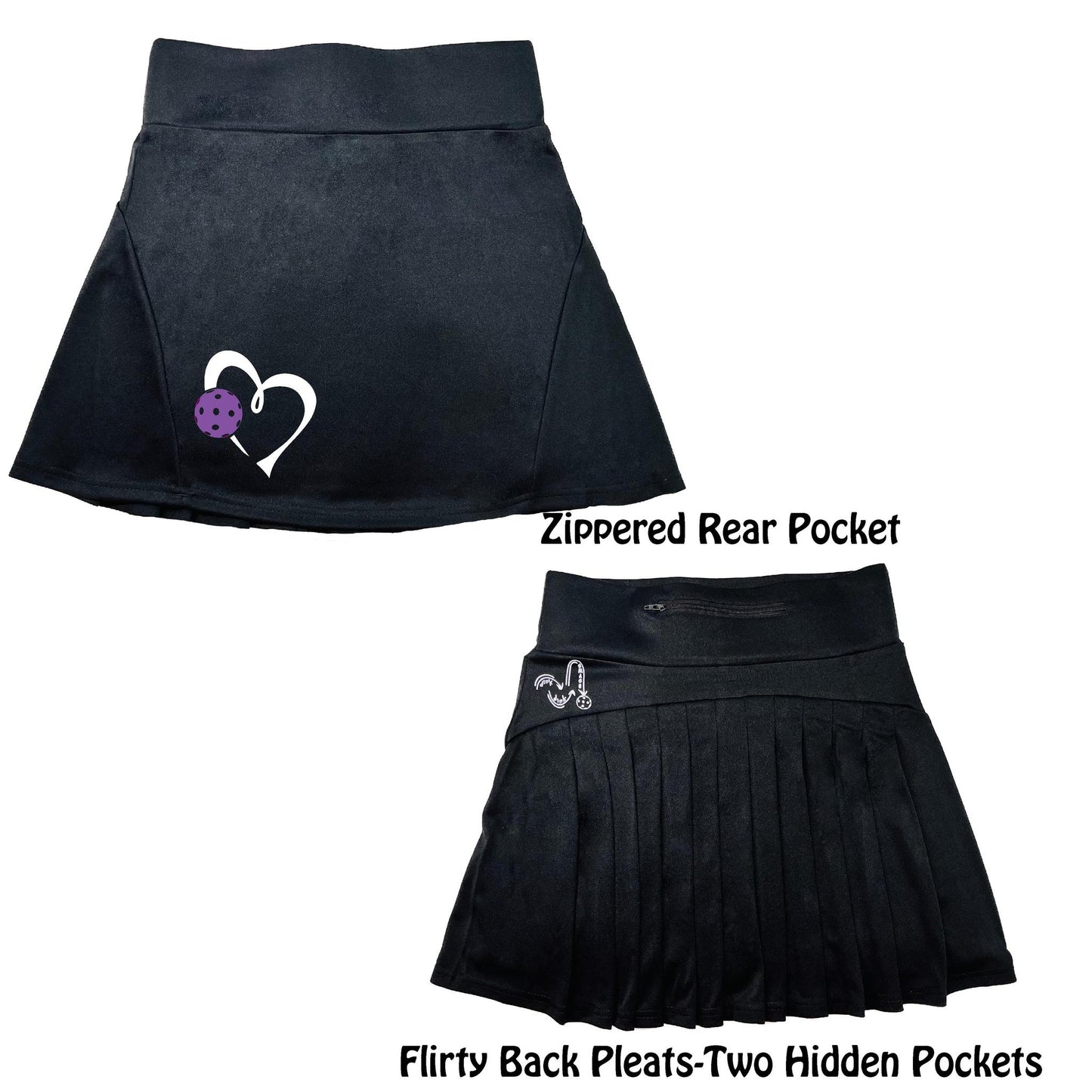 Love Pickleball (Purple) | Women's Flirty Pickleball Skort