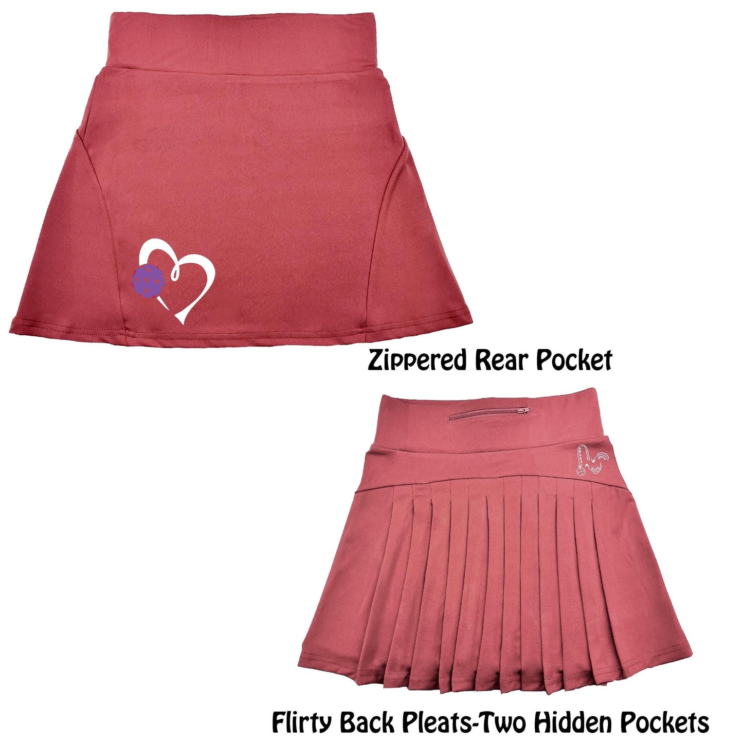 Love Pickleball (Purple) | Women's Flirty Pickleball Skort