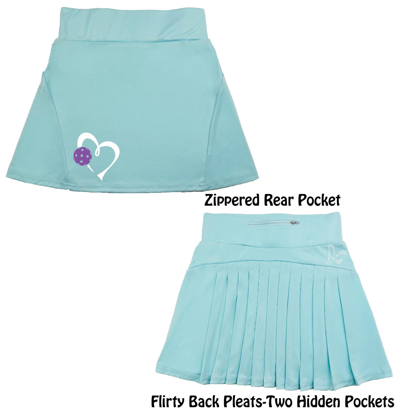 Love Pickleball (Purple) | Women's Flirty Pickleball Skort