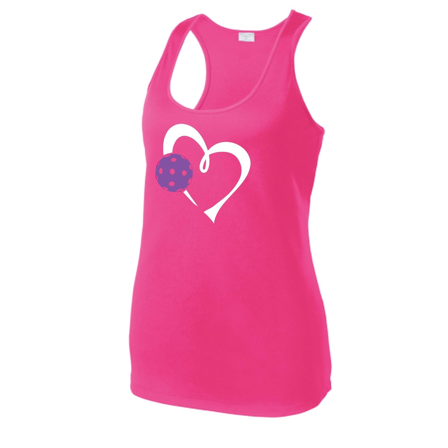 Love Pickleball (Purple) | Women's Racerback Pickleball Performance Tank | 100% Polyester