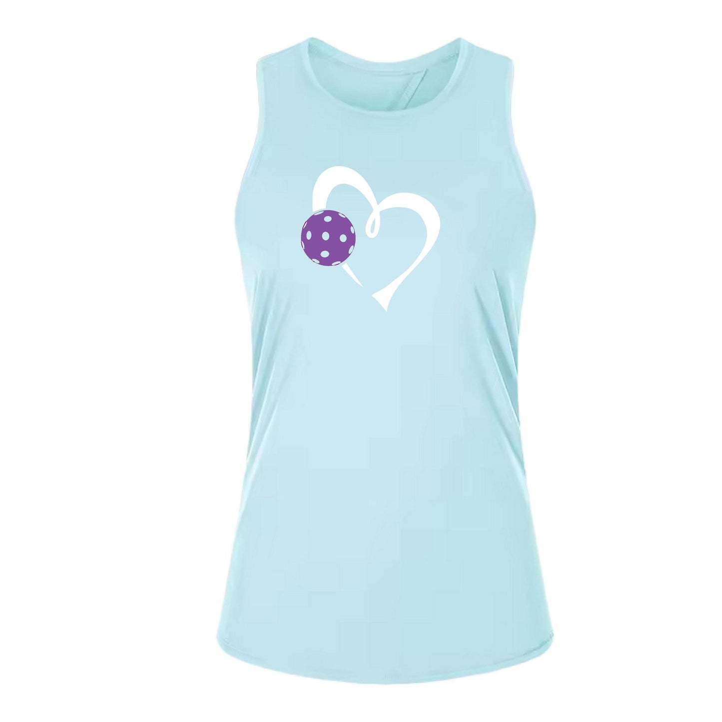 Love Pickleball (Purple)| Women's Split Back or Tied Back Pickleball Performance Tank | 80/20 Nylon Spandex Mix