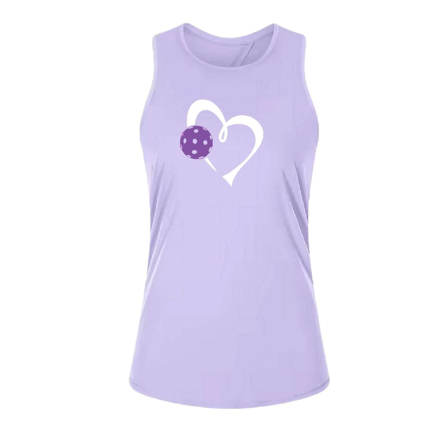Love Pickleball (Purple)| Women's Split Back or Tied Back Pickleball Performance Tank | 80/20 Nylon Spandex Mix