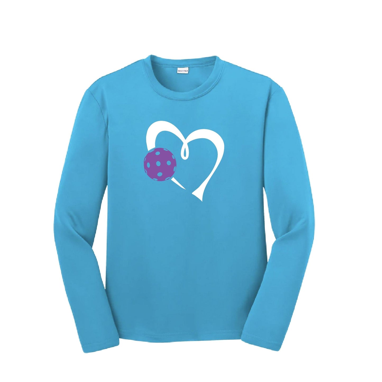 Love Pickleball (Purple) | Youth Long Sleeve Pickleball Performance T-Shirts | 100% Polyester