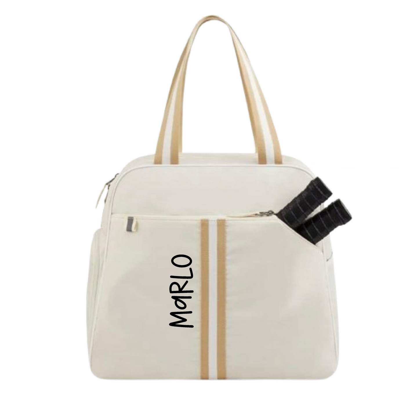 "Luxe Legacy" White Pickleball Bag (Free Customization) | Pickleball Sports Bag | Medium Size Court Bag