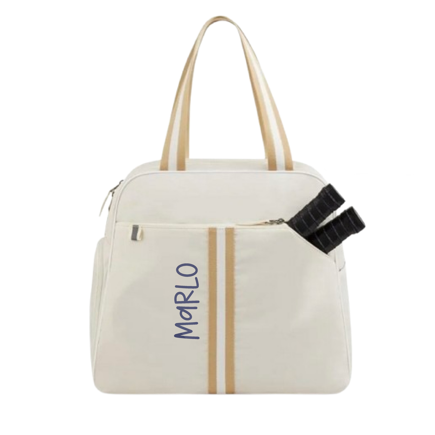 "Luxe Legacy" White Pickleball Bag (Free Customization) | Pickleball Sports Bag | Medium Size Court Bag