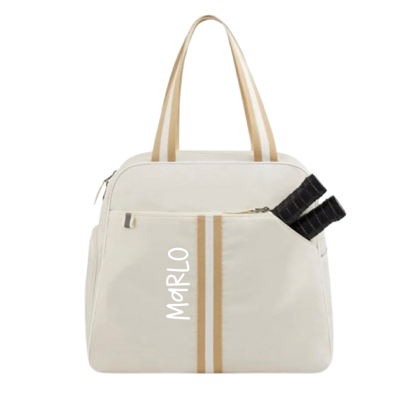 "Luxe Legacy" White Pickleball Bag (Free Customization) | Pickleball Sports Bag | Medium Size Court Bag