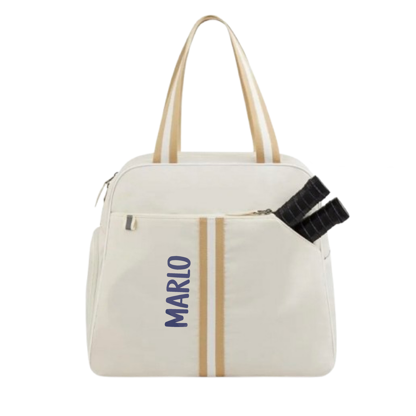 "Luxe Legacy" White Pickleball Bag (Free Customization) | Pickleball Sports Bag | Medium Size Court Bag