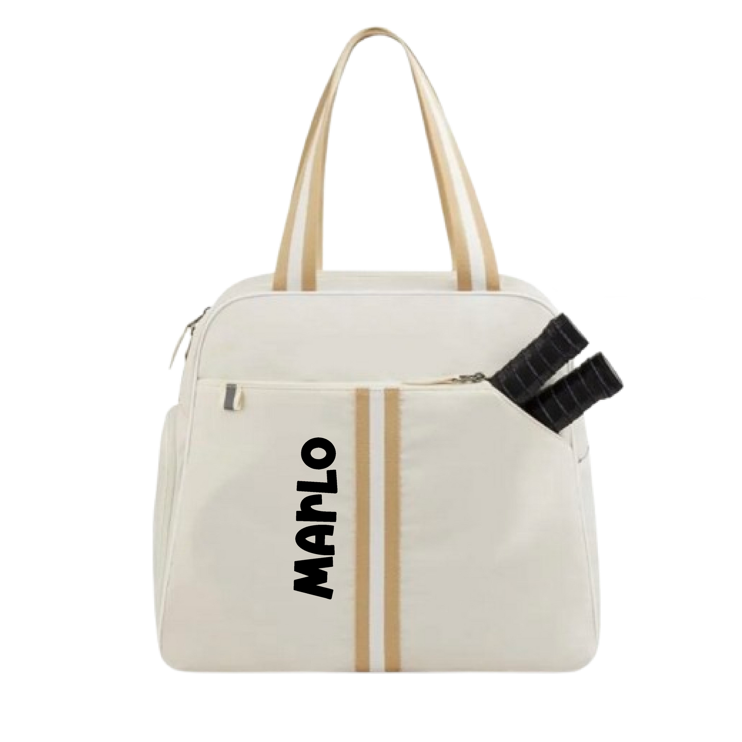 "Luxe Legacy" White Pickleball Bag (Free Customization) | Pickleball Sports Bag | Medium Size Court Bag