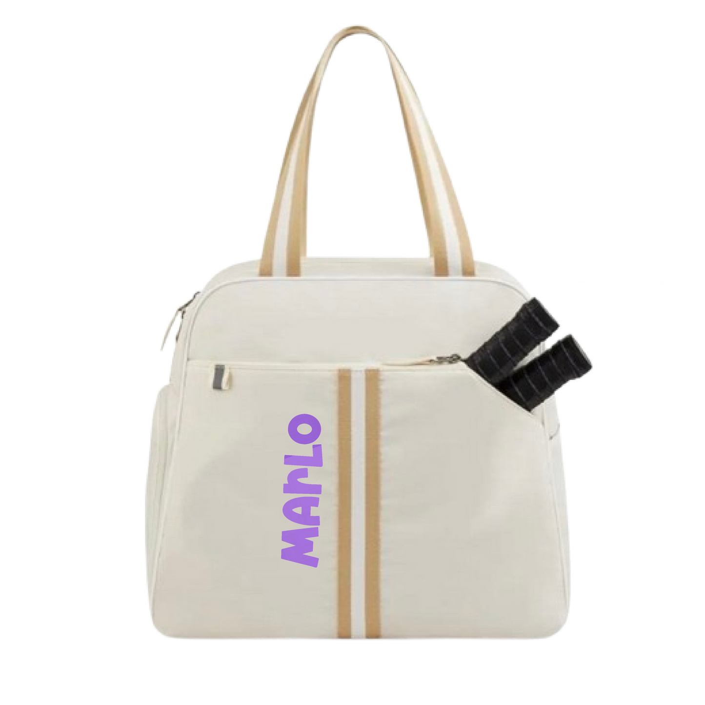 "Luxe Legacy" White Pickleball Bag (Free Customization) | Pickleball Sports Bag | Medium Size Court Bag