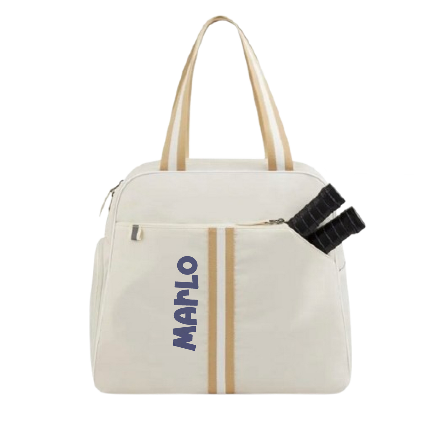 "Luxe Legacy" White Pickleball Bag (Free Customization) | Pickleball Sports Bag | Medium Size Court Bag