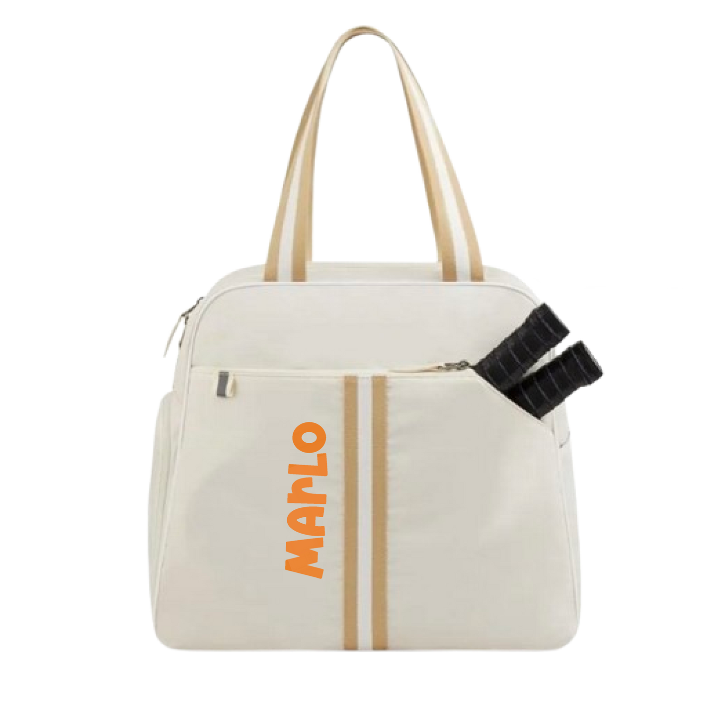 "Luxe Legacy" White Pickleball Bag (Free Customization) | Pickleball Sports Bag | Medium Size Court Bag