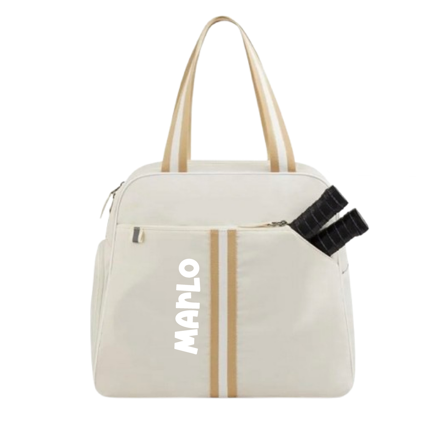 "Luxe Legacy" White Pickleball Bag (Free Customization) | Pickleball Sports Bag | Medium Size Court Bag