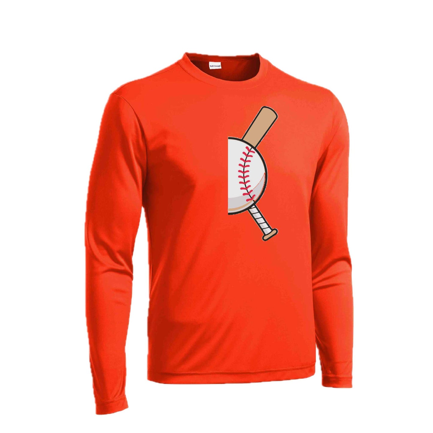 Curveball | Men's Long Sleeve Athletic Baseball Performance T-Shirt | 100% Polyester