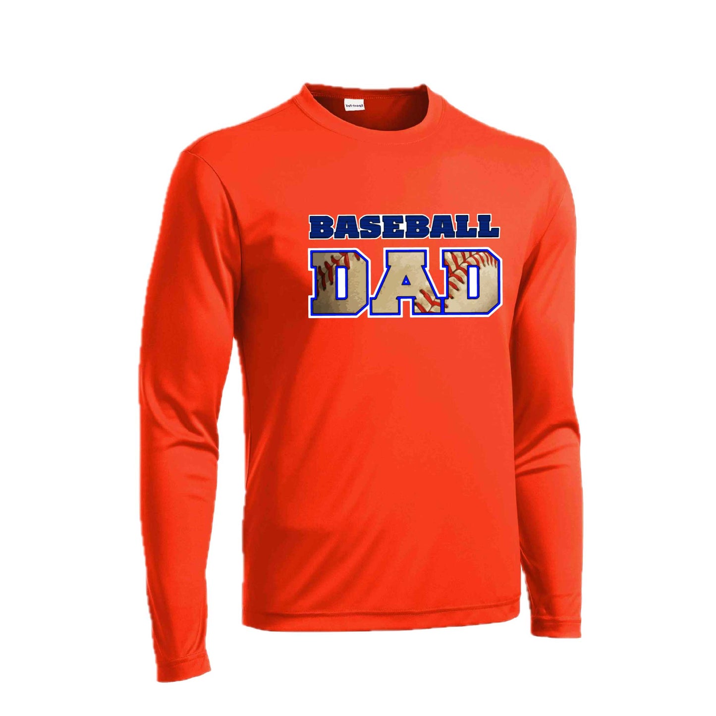 Baseball Dad | Men's Long Sleeve Athletic Baseball Performance T-Shirt | 100% Polyester