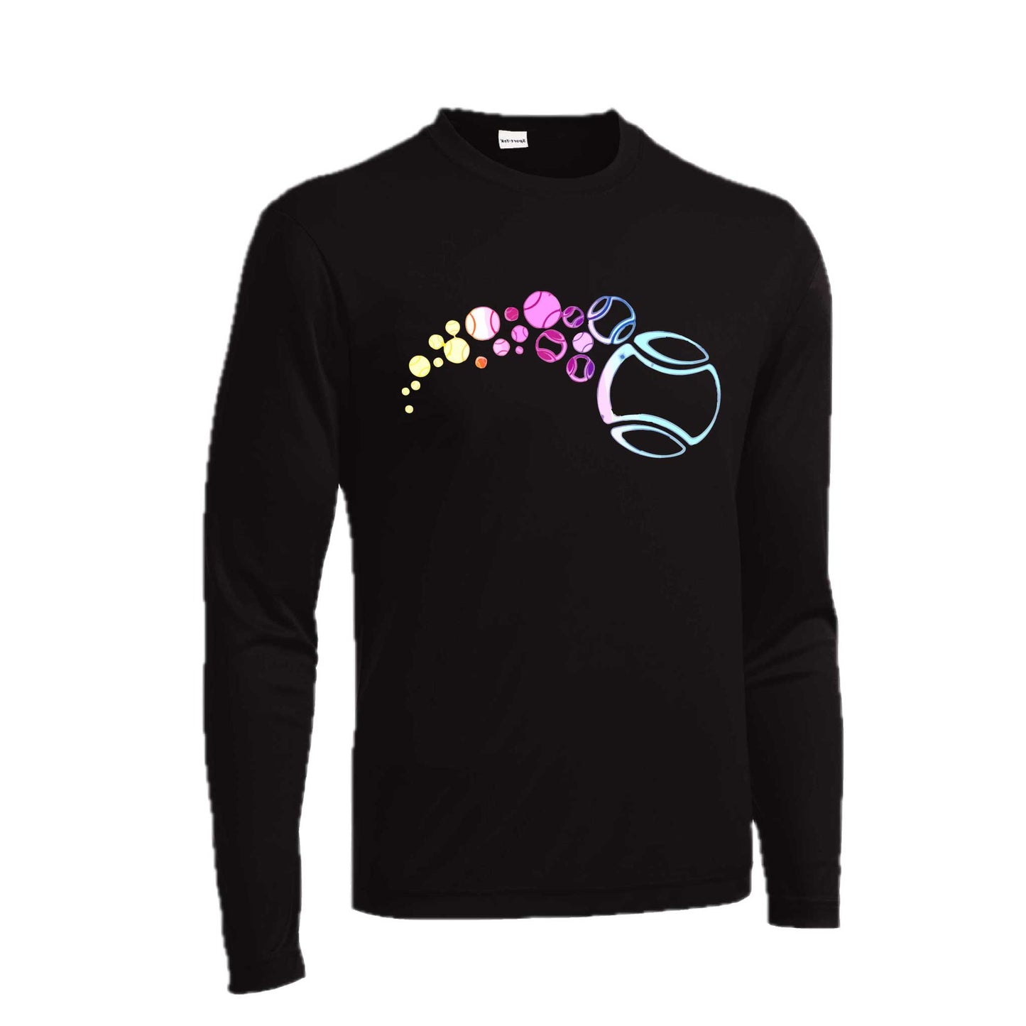 Tennis Focus | Men's Long Sleeve Athletic Tennis Performance T-Shirt | 100% Polyester