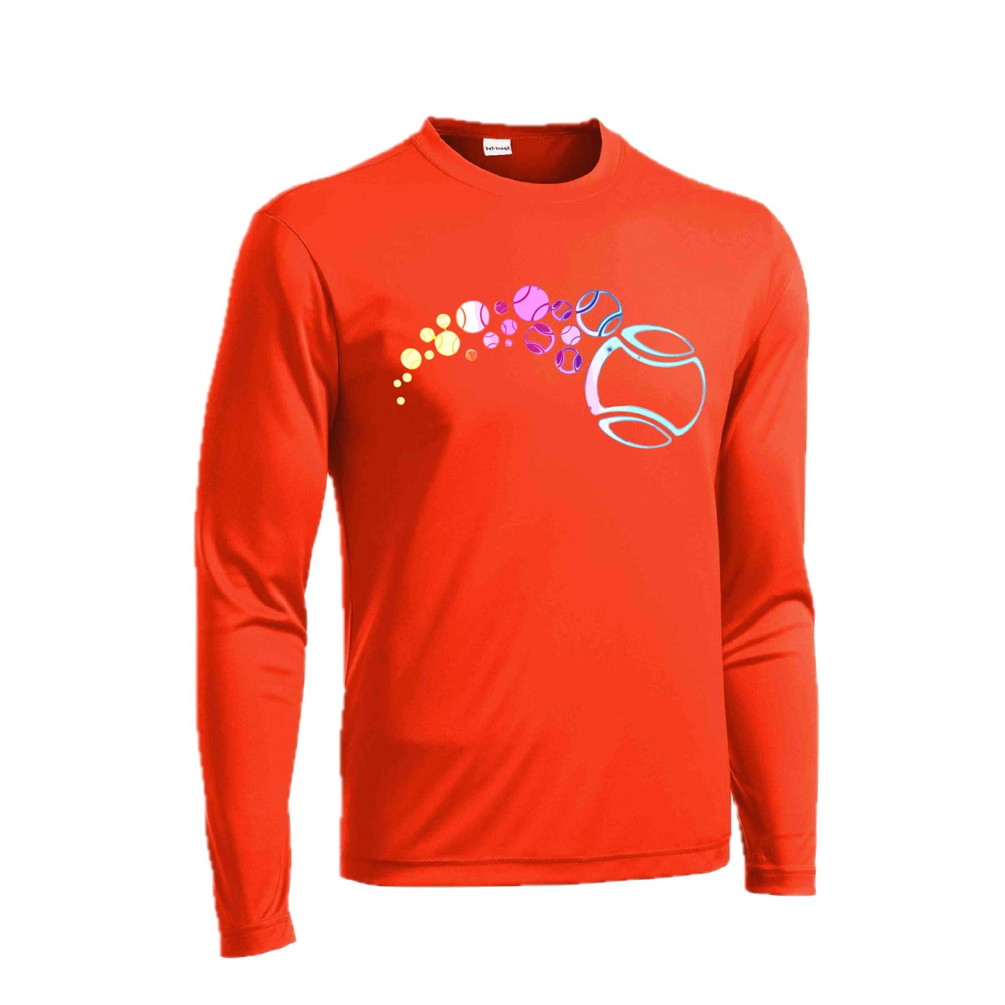 Tennis Focus | Men's Long Sleeve Athletic Tennis Performance T-Shirt | 100% Polyester