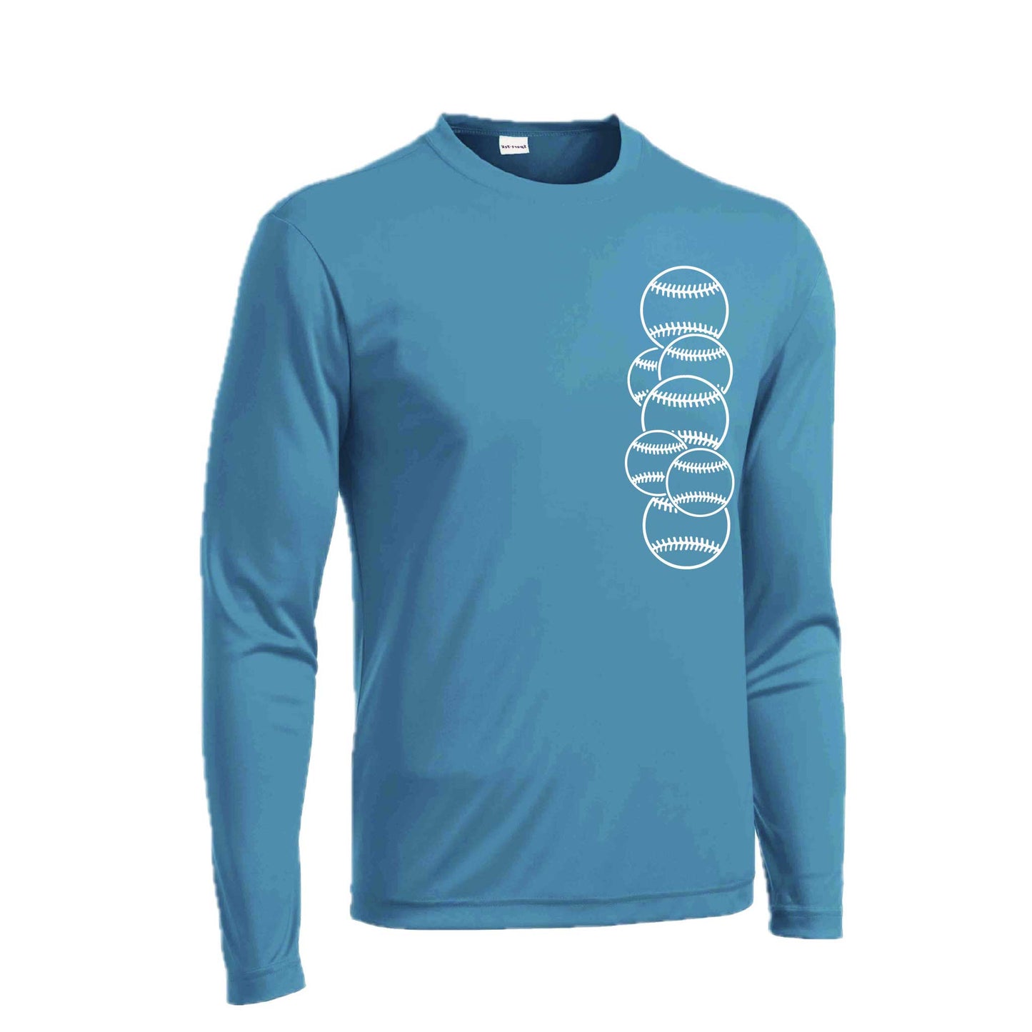 Full count | Men's Long Sleeve Athletic Baseball Performance T-Shirt | 100% Polyester