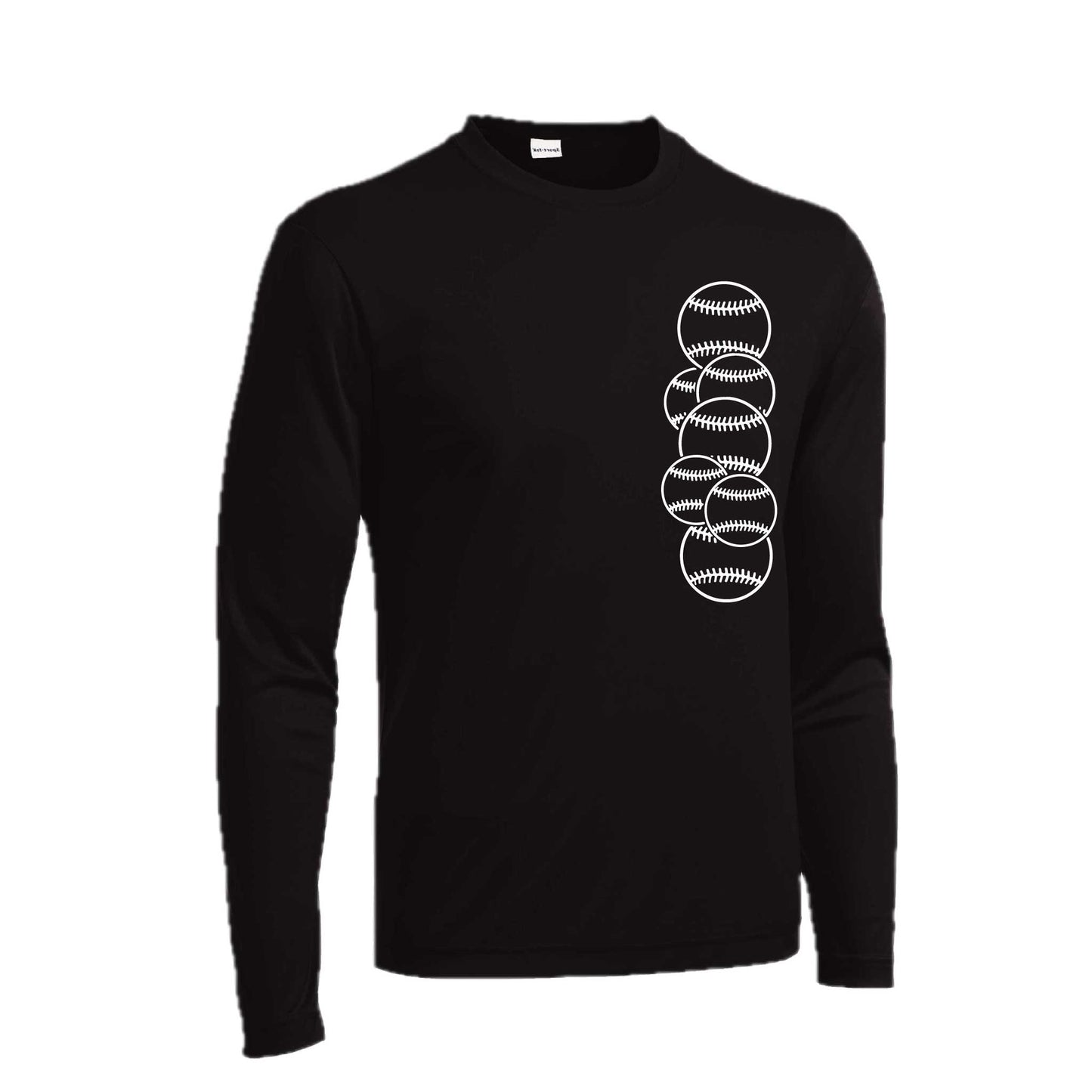 Full count | Men's Long Sleeve Athletic Baseball Performance T-Shirt | 100% Polyester