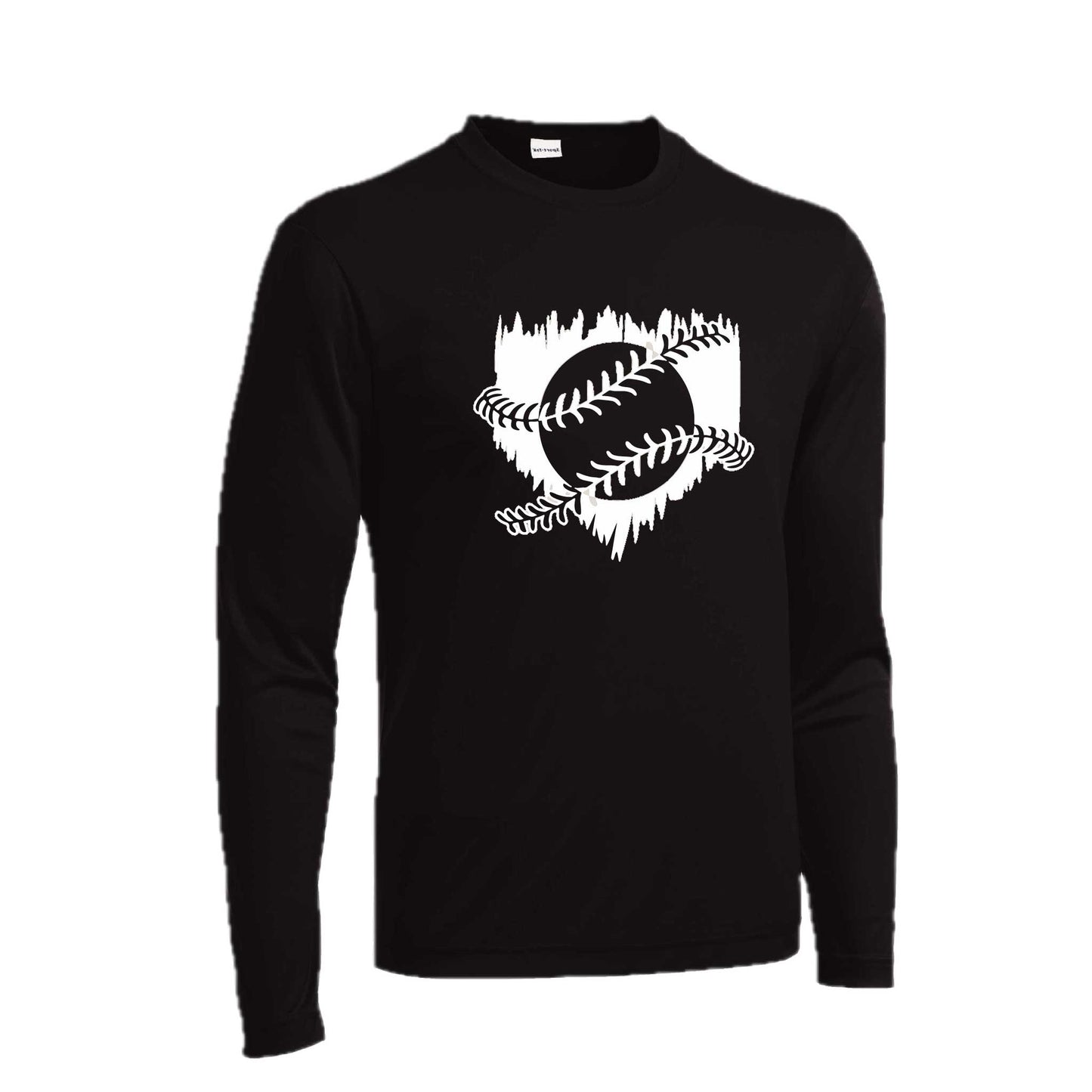 Home Run | Men's Long Sleeve Athletic Baseball Performance T-Shirt | 100% Polyester