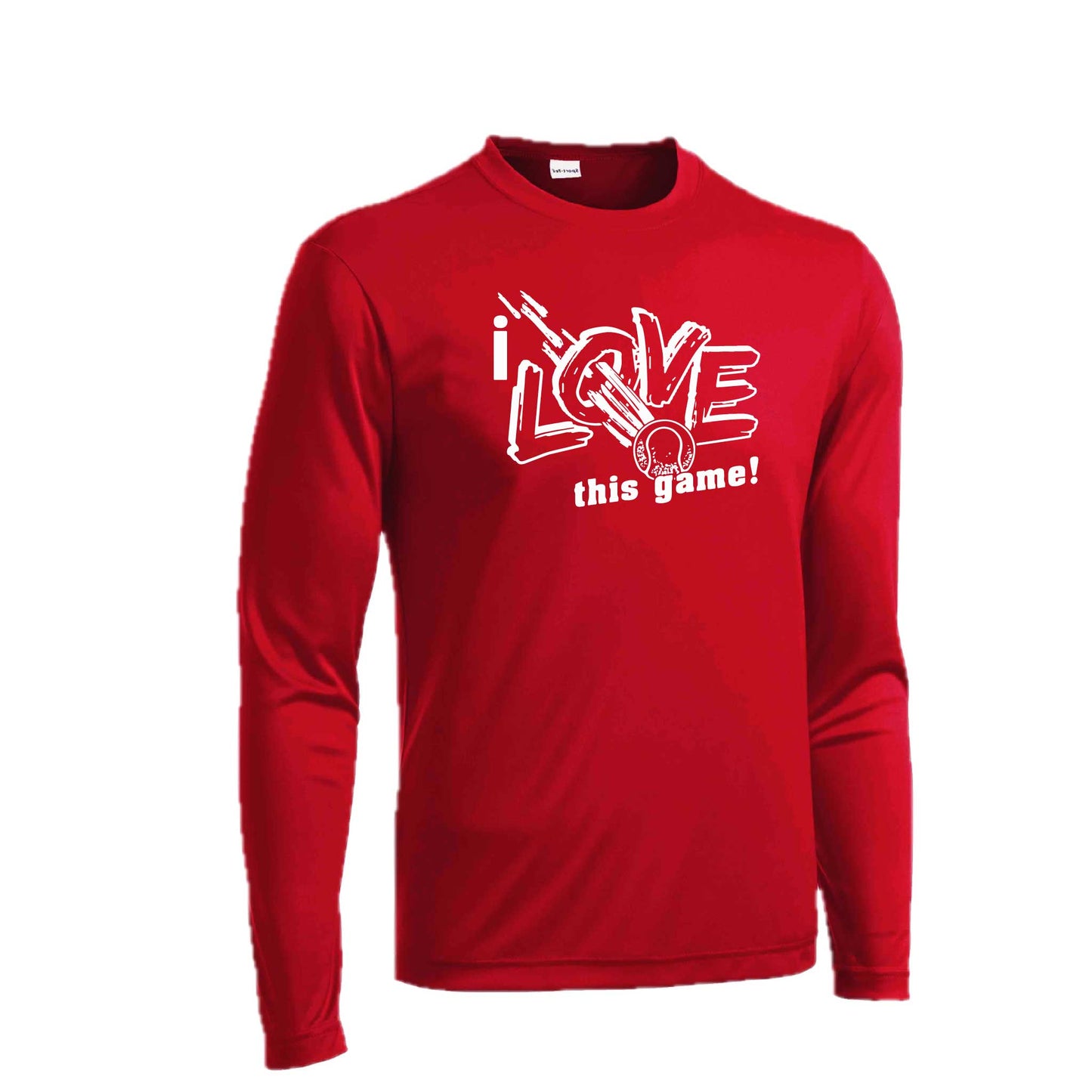 I Love This Game | Men's Long Sleeve Athletic Tennis Performance T-Shirt | 100% Polyester