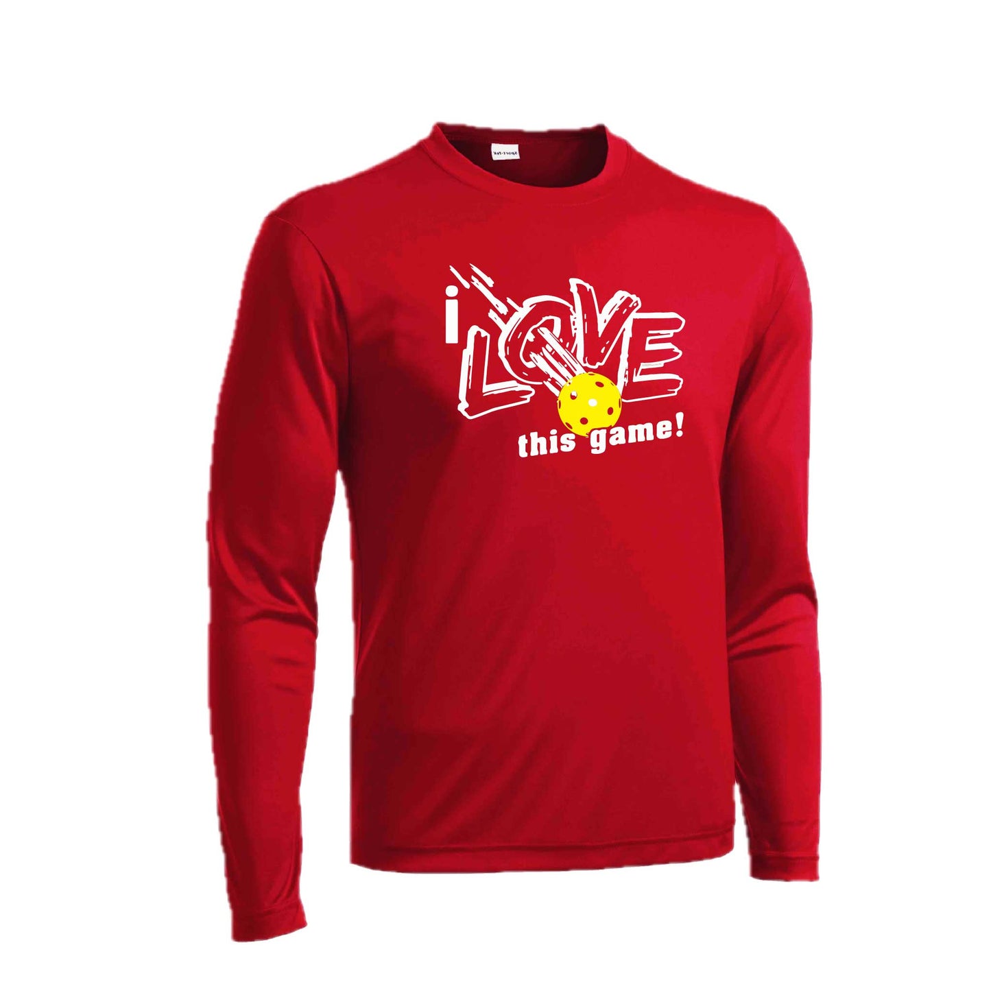 I Love This Game | Men's Long Sleeve Athletic Pickleball Performance T-Shirt | 100% Polyester