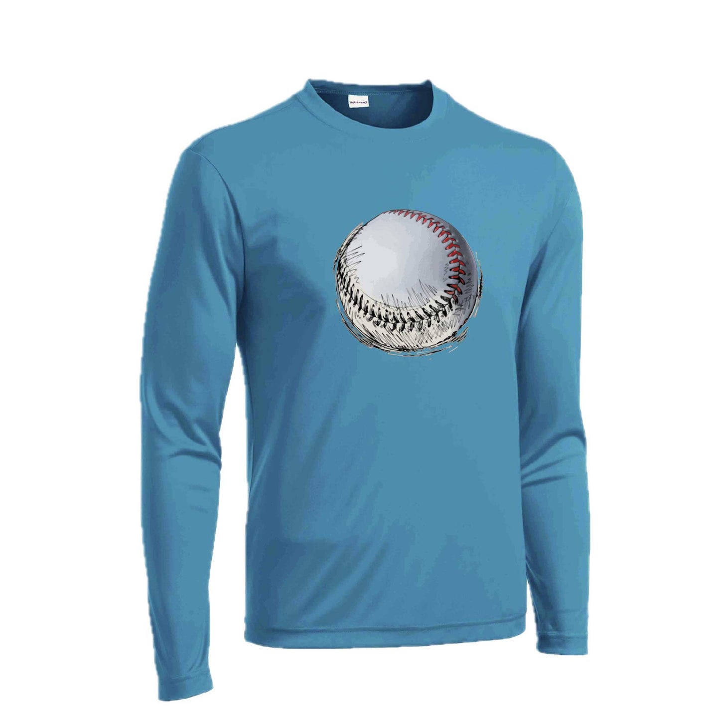 Baseball Sketched | Men's Long Sleeve Athletic Baseball Performance T-Shirt | 100% Polyester