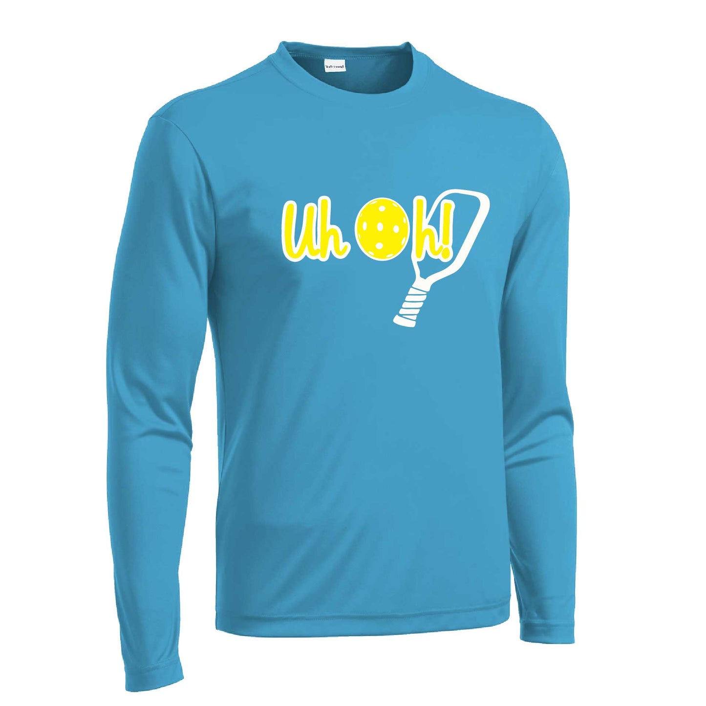 Uh Oh! | Men's Long Sleeve Athletic Pickleball Performance T-Shirt | 100% Polyester