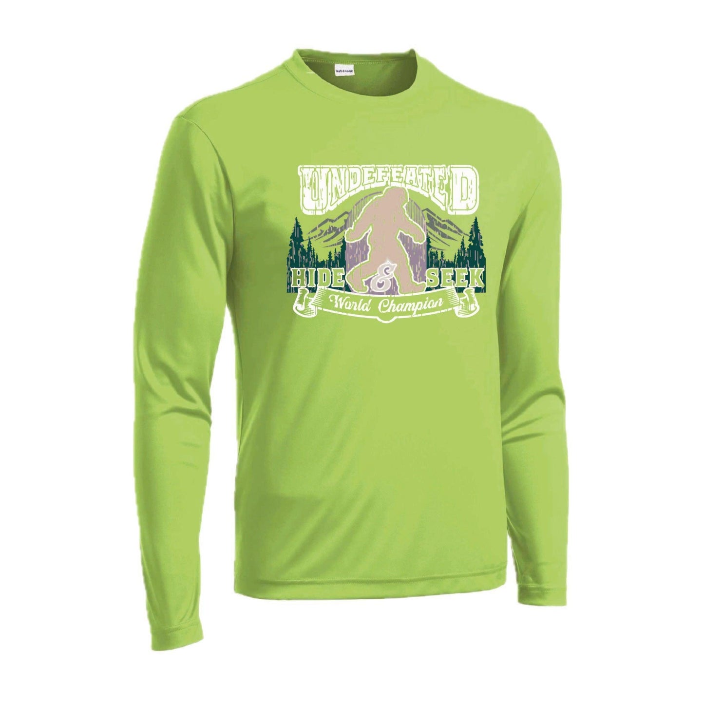 Undefeated Hide & Seek World Champion | Men's Long Sleeve Camping Shirt | 100% Polyester