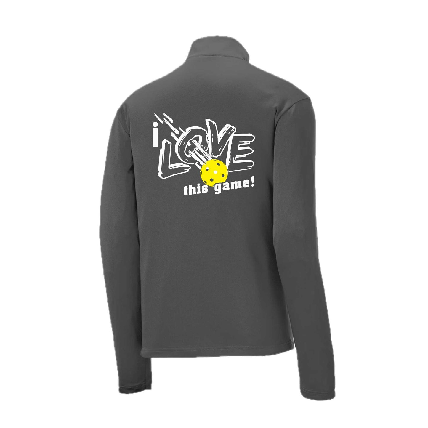 I Love This Game | Men's 1/4 Zip Long Sleeve Pullover Athletic Pickleball Performance Shirt | 100% Polyester