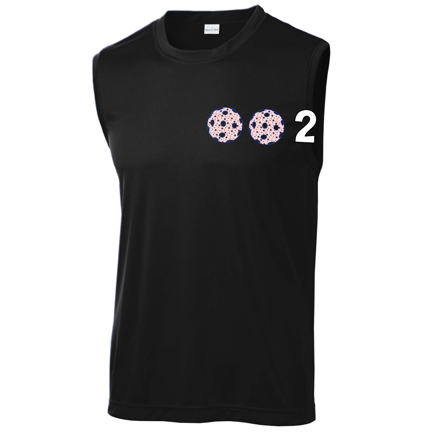 002 (Customizable 10 Pickleball Colors) | Men's Sleeveless Pickleball Performance T-Shirt | 100% Polyester