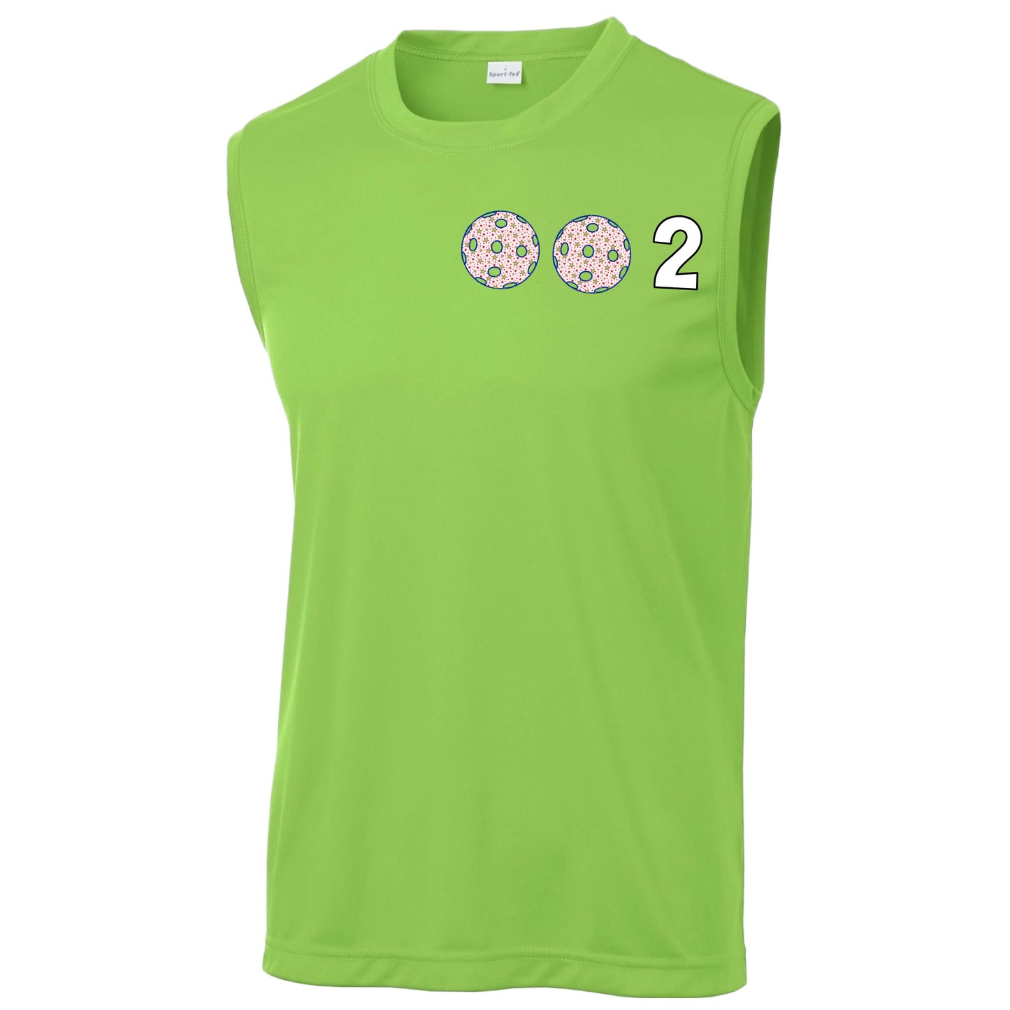 002 (Customizable 10 Pickleball Colors) | Men's Sleeveless Pickleball Performance T-Shirt | 100% Polyester