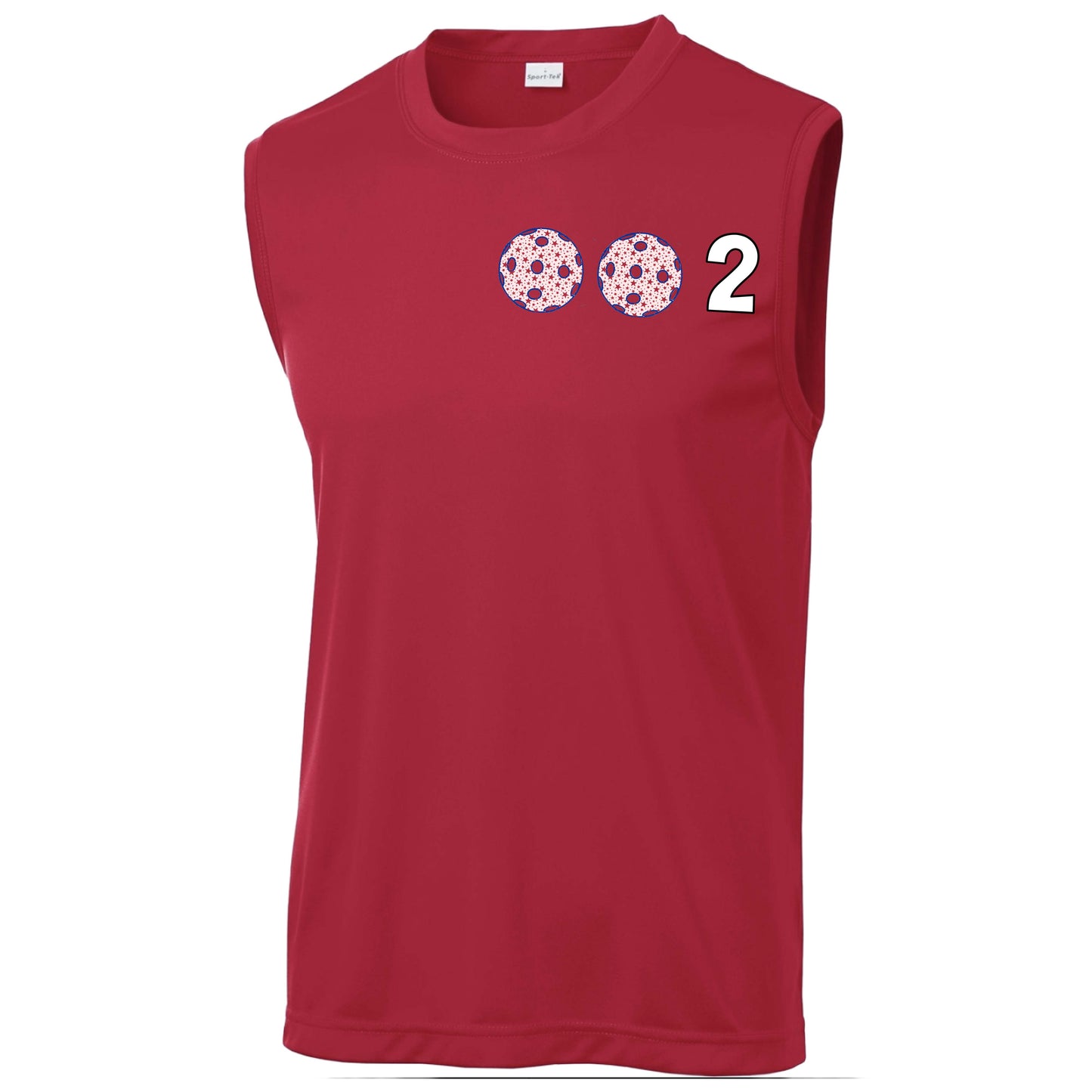 002 (Customizable 10 Pickleball Colors) | Men's Sleeveless Pickleball Performance T-Shirt | 100% Polyester