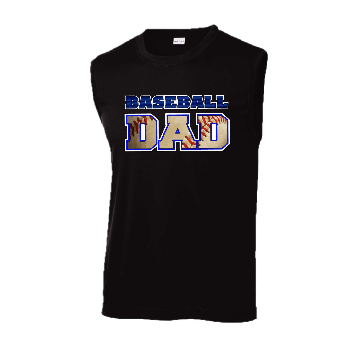 Baseball Dad | Men's Sleeveless Athletic Baseball Performance T-Shirt | 100% Polyester