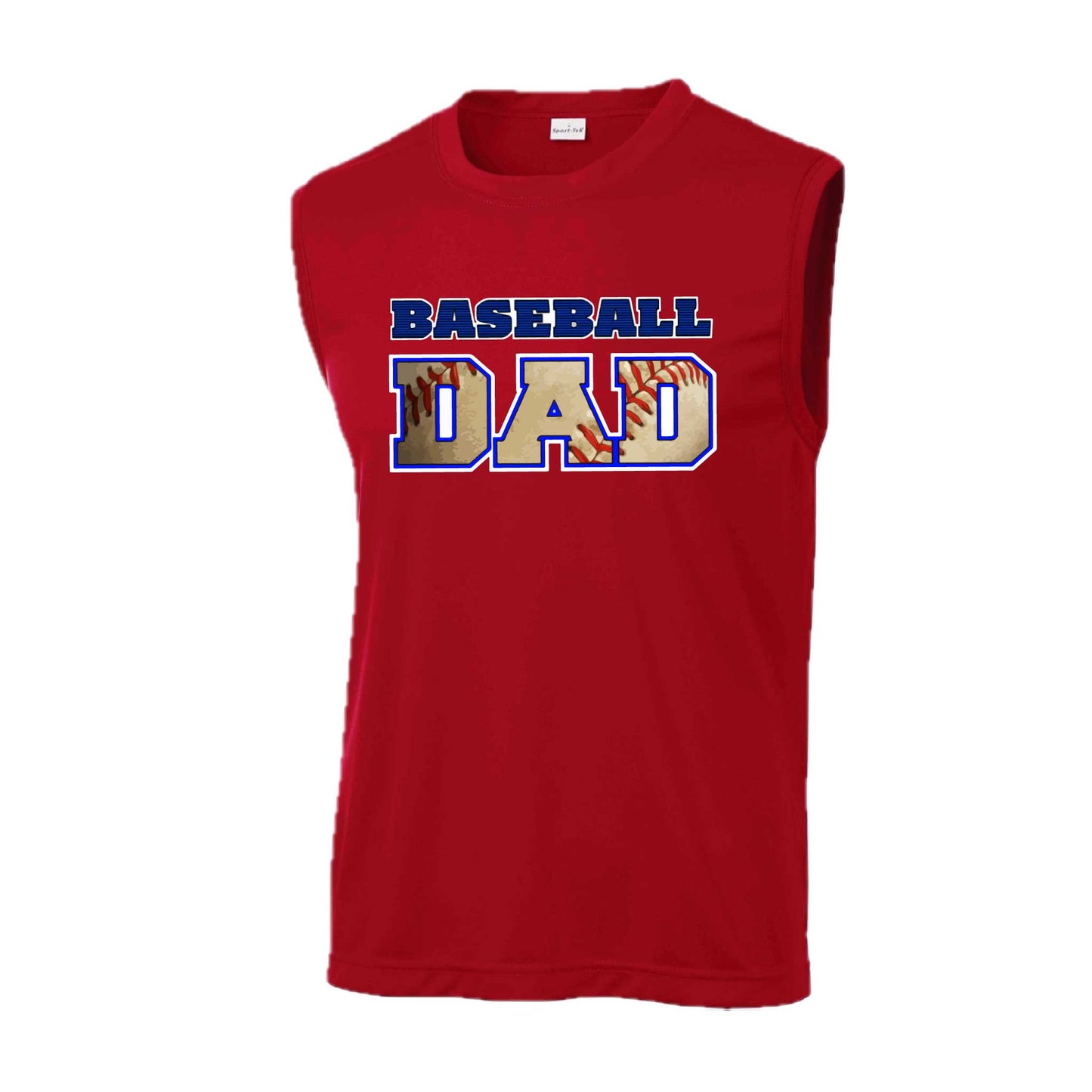 Baseball Dad | Men's Sleeveless Athletic Baseball Performance T-Shirt | 100% Polyester