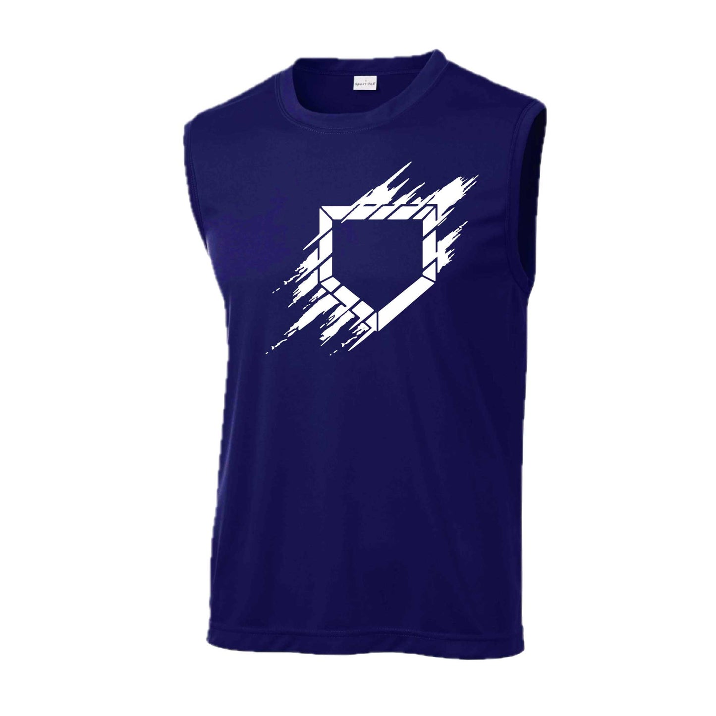 Home Plate | Men's Sleeveless Athletic Baseball Performance T-Shirt | 100% Polyester
