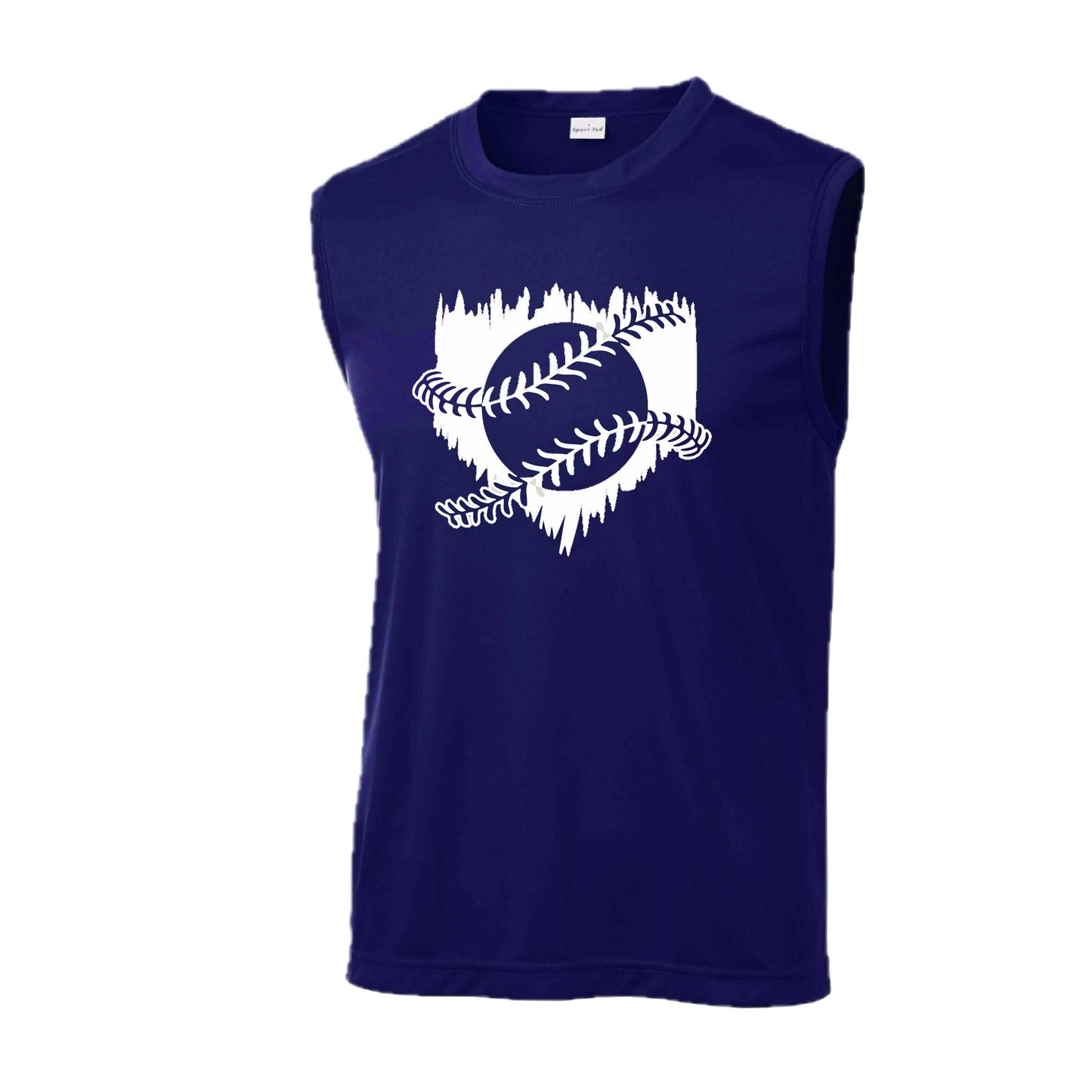Home Run | Men's Sleeveless Athletic Baseball Performance T-Shirt | 100% Polyester