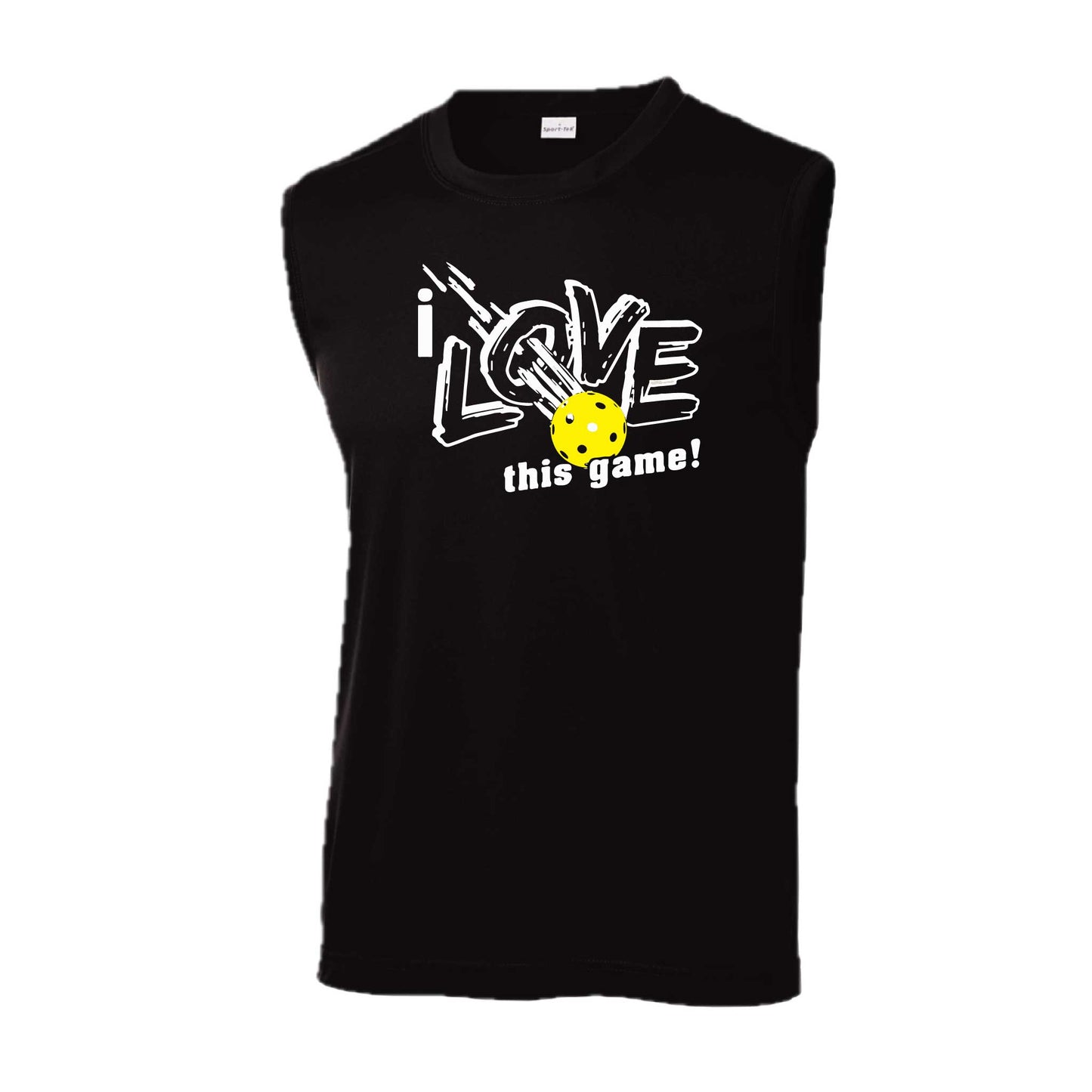 I Love This Game | Men's Sleeveless Athletic Pickleball Performance T-Shirt | 100% Polyester