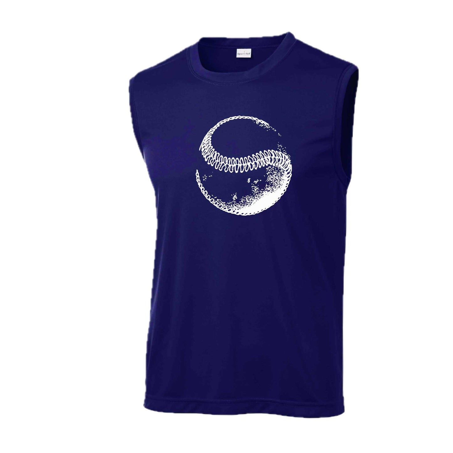 Retro Curveball | Men's Sleeveless Athletic Baseball Performance T-Shirt | 100% Polyester