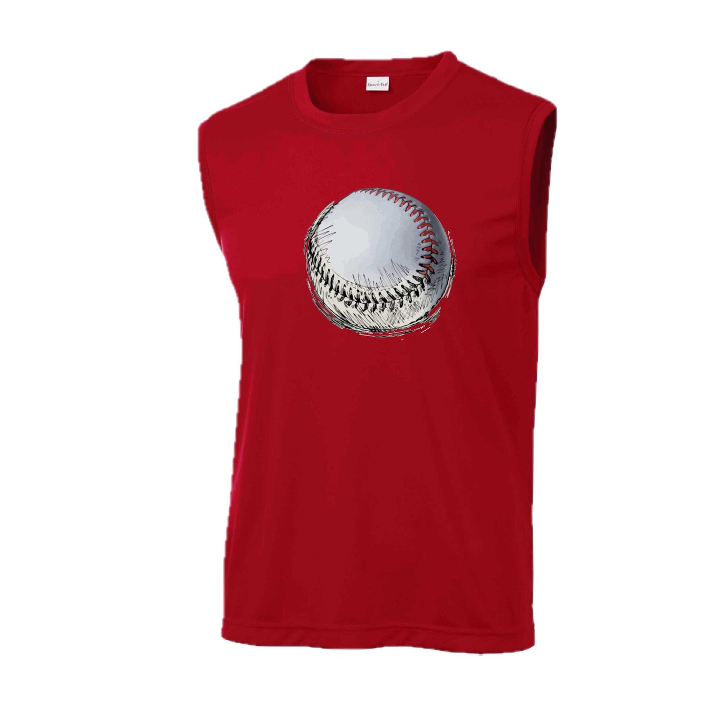 Baseball Sketched | Men's Sleeveless Athletic Baseball Performance T-Shirt | 100% Polyester