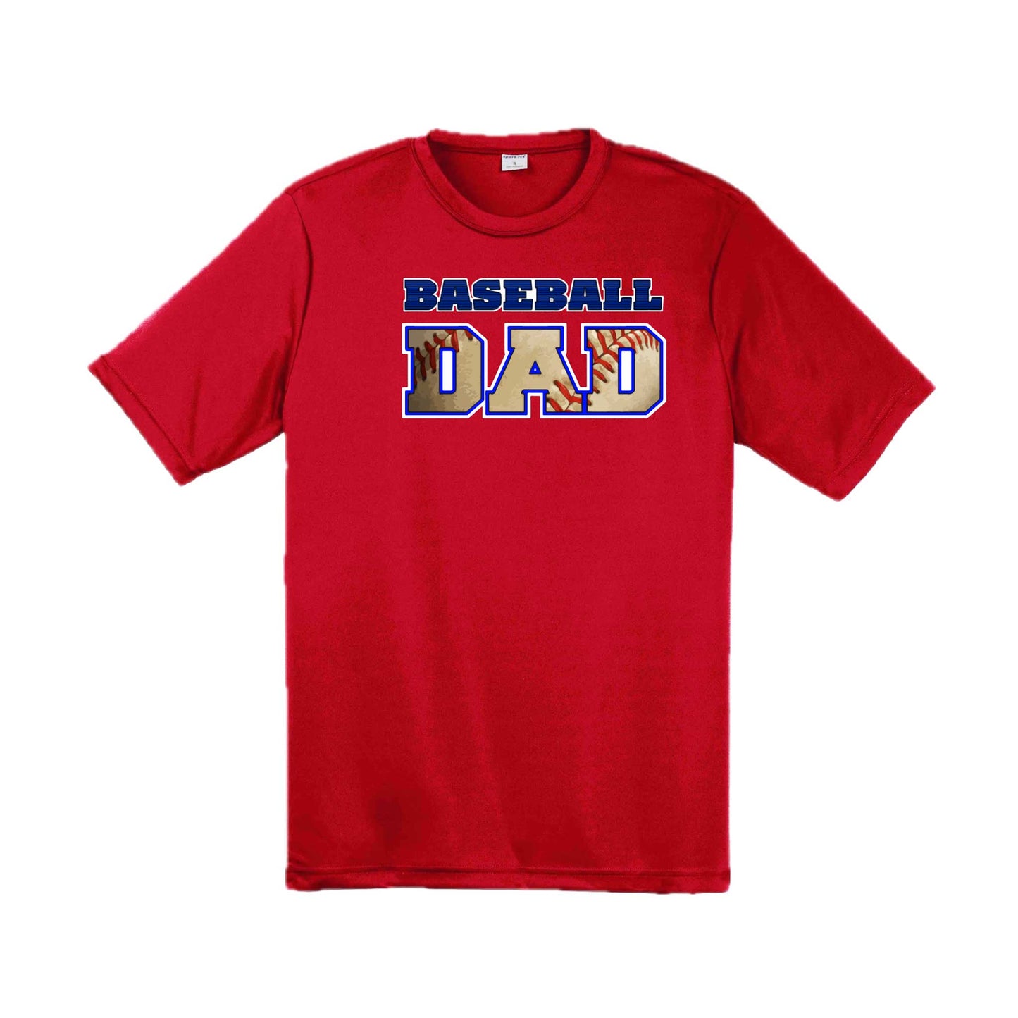 Baseball Dad | Men's Short Sleeve Athletic Baseball Performance T-Shirt | 100% Polyester